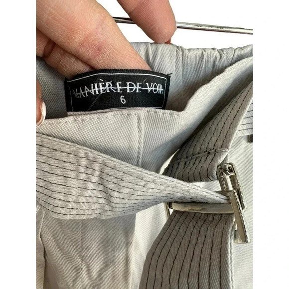 MANIERE DE VOiR Women Belted Zipper Pocket Cargo Pant Size 6 - Picture 8 of 9